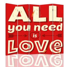 Parawan dwustronny, All you need is love - 180x170