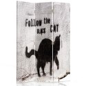 Parawan dwustronny obrotowy, Follow the black cat - 110x170