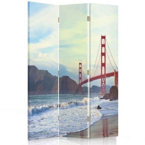 Parawan dwustronny obrotowy, Golden Gate Bridge - 110x170